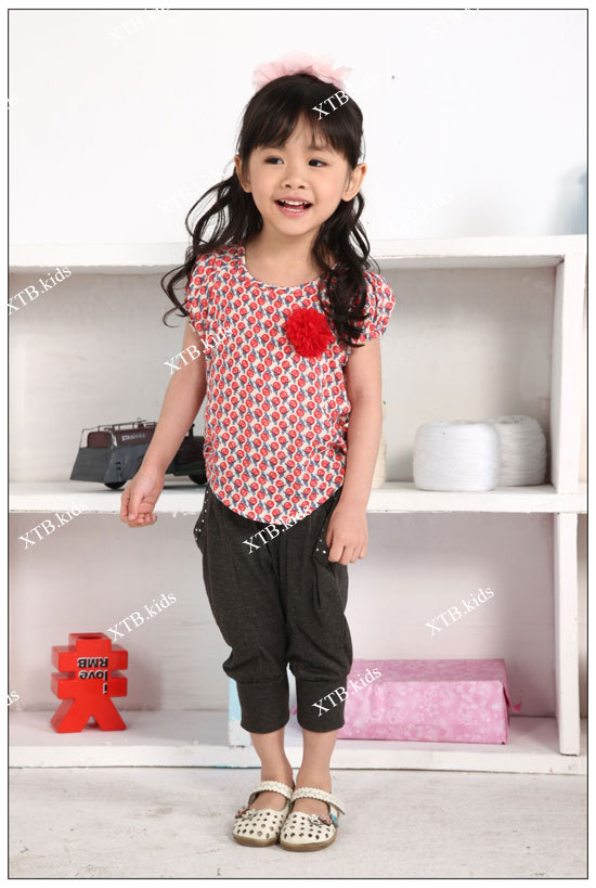 童装上衣 超可爱时尚<em>冰丝</em>棉料下摆弧型小<em>女生</em>