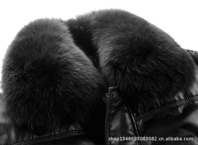 新款海宁皮衣真皮皮衣男<em>绵羊</em>皮羽绒服男装狐狸