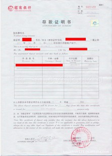 其他商务服务-出资代办个人出国用存款证明 拒