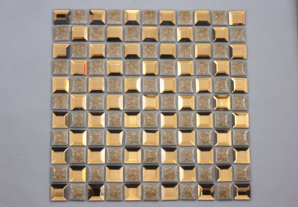 【晶典马赛克】磨边玻璃马赛克贴片 水晶冰裂