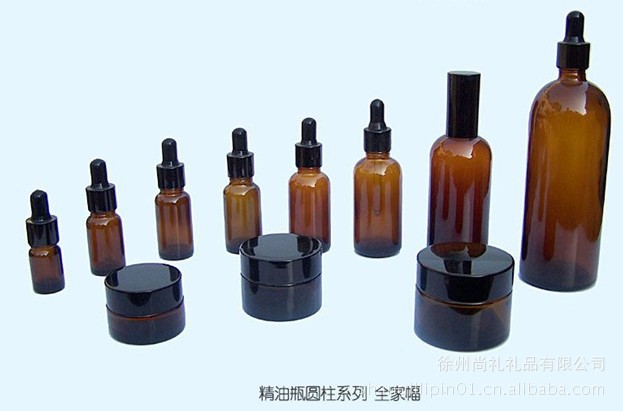 玻璃包装容器-批发各种不同颜色精油瓶(蓝 茶