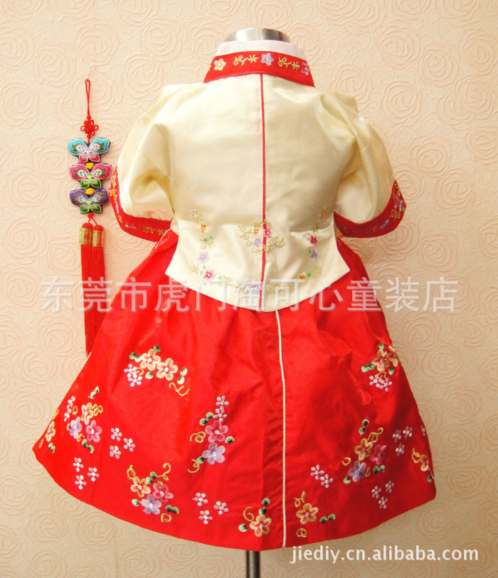 【厂家直供恰恰兔儿童韩服批发\/花童裙\/女童周