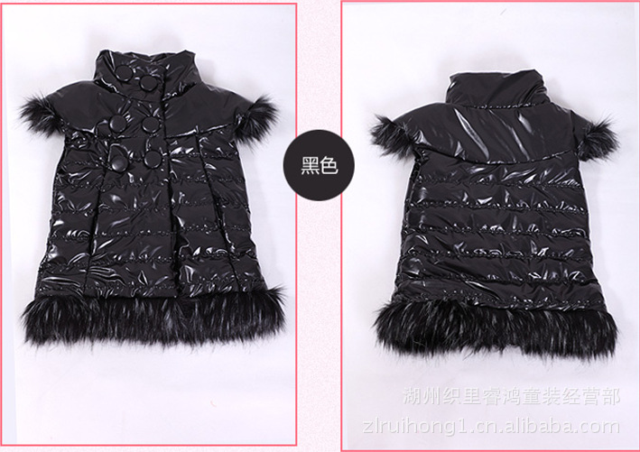 睿鸿童装 新品<em>女童棉马甲韩版</em>长款双排扣儿童
