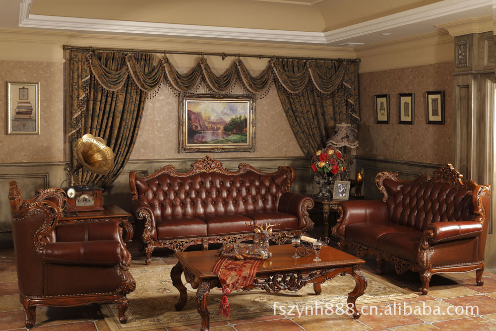 【厂家直销 爆款真皮沙发 欧式古典真皮沙发 头