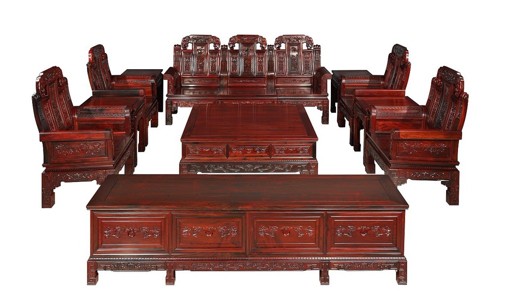 【【专业生产】精品老挝大红酸枝 福禄寿沙发