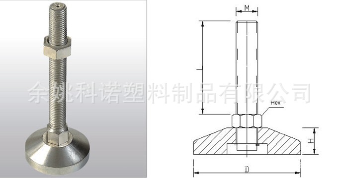 专业生产全不锈钢固定调节脚,实心重型调整脚,可调金属杯脚
