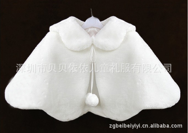 【<em>批发</em>冬天儿童保暖<em>披肩外套</em>儿童礼服披风花童