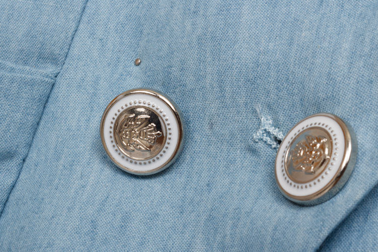 2012LILY秋装新品 <em>牛仔</em>小<em>外套</em> <em>卷</em>袖蓝色短款小