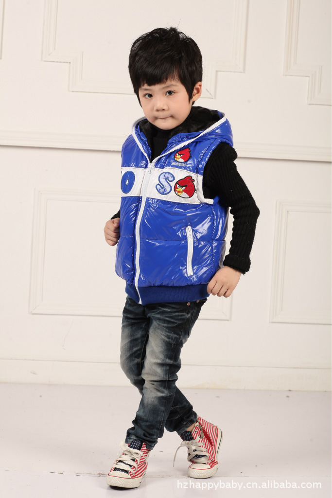 小朋友最爱的愤怒小鸟 休闲<em>韩版男童棉马甲</em>图