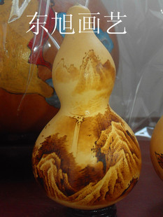 厂家供应天然葫芦,烙画亚腰精品葫芦山水画,贴画葫芦,葫芦原料