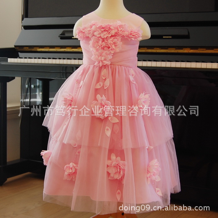 欧版礼服裙 儿童公主裙童装花童婚纱裙连衣裙女童主持服批发12081
