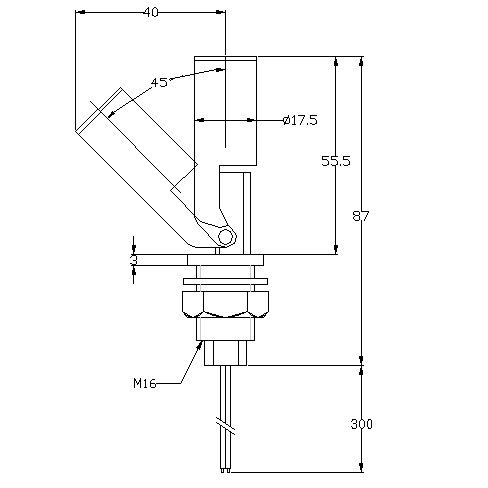 220v m16螺纹浮球液位传感器 水位开关鸭嘴式 mr-l5