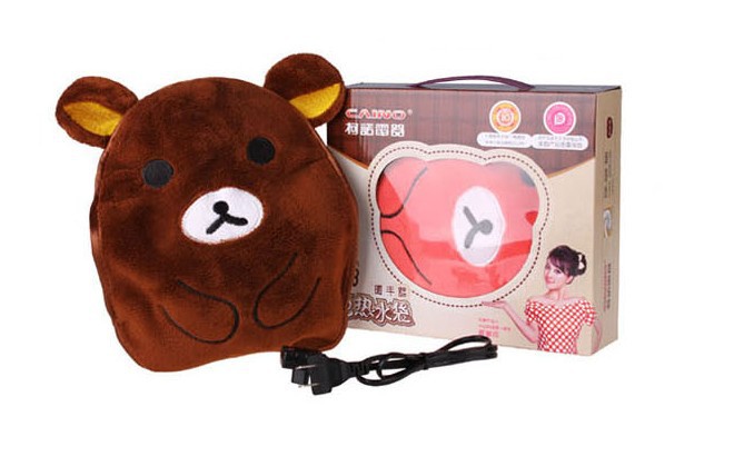 【现货暖手宝 柯诺双插手卡通头电热水袋 电暖