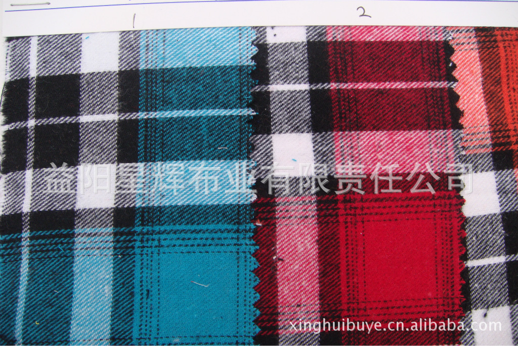 童装衬衣服装面料色织单面磨毛拉绒格子布,YK28
