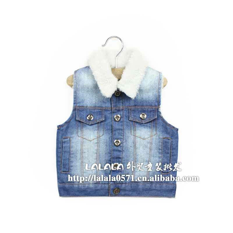 2012秋装新款 外贸童装 <em>男童</em>女童加绒<em>加厚牛仔</em>