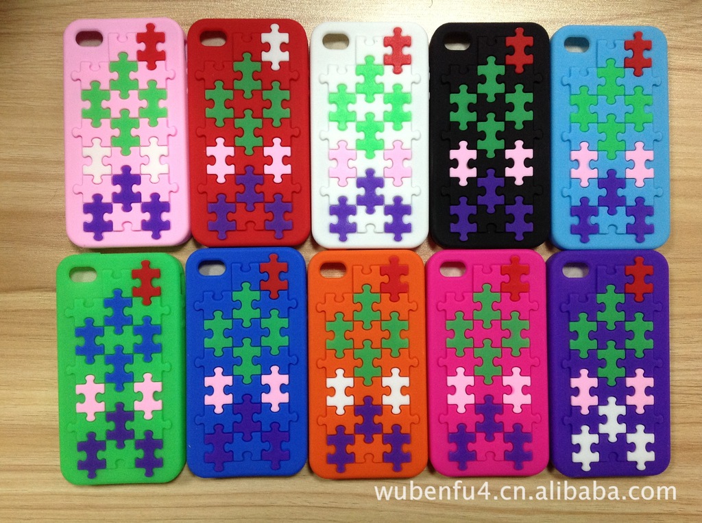 iphone4手机保护套 苹果4 S手机壳 立体彩色拼