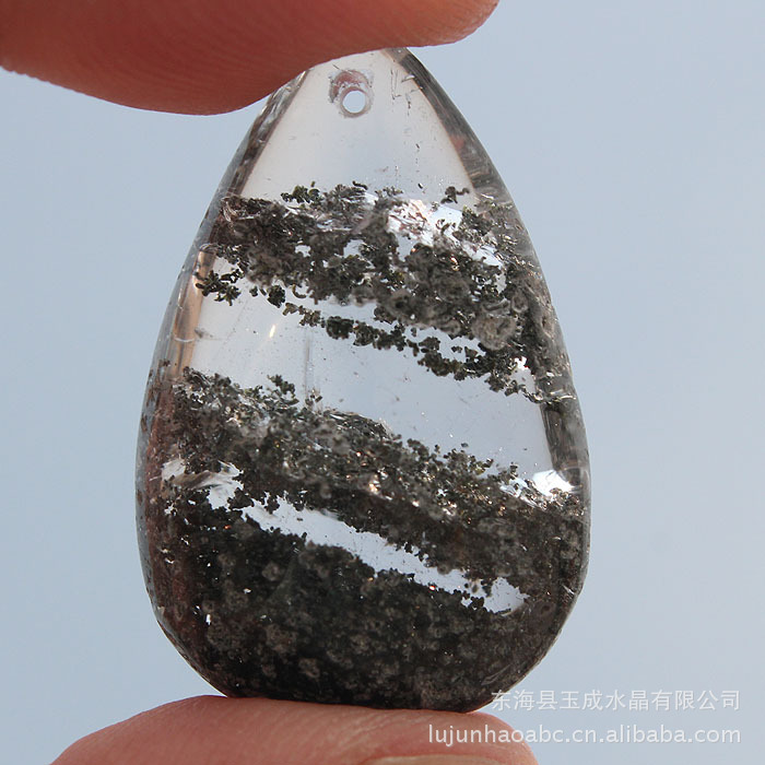 【8100817 天然水晶绿幽灵吊坠】