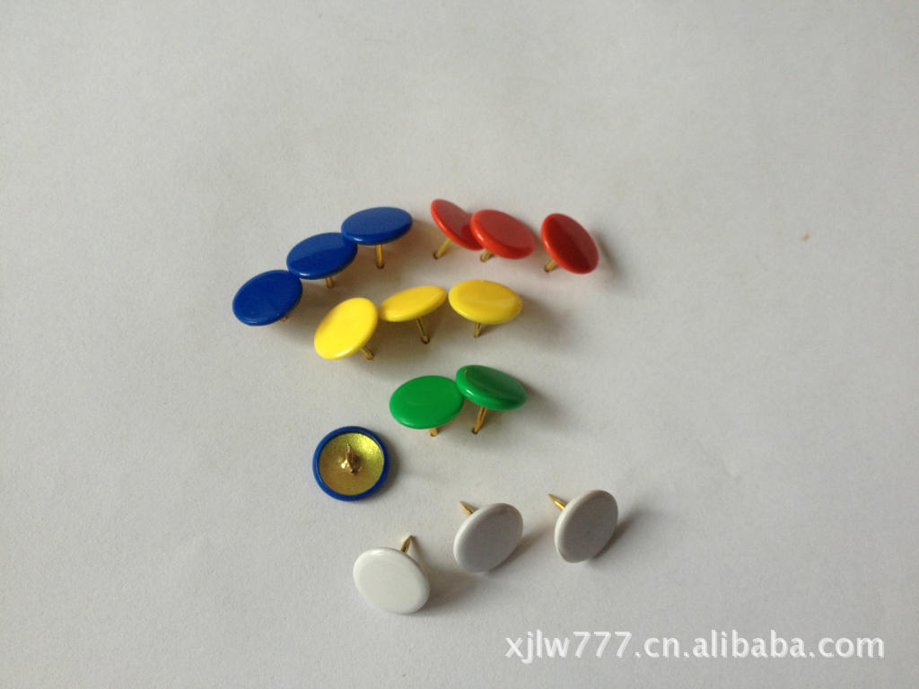 【供应金色银色彩色包胶包塑镀锌镀镍图钉画钉】价格,厂家,图片,针、钉,浙江新九龙文具有限公司-马可波罗网