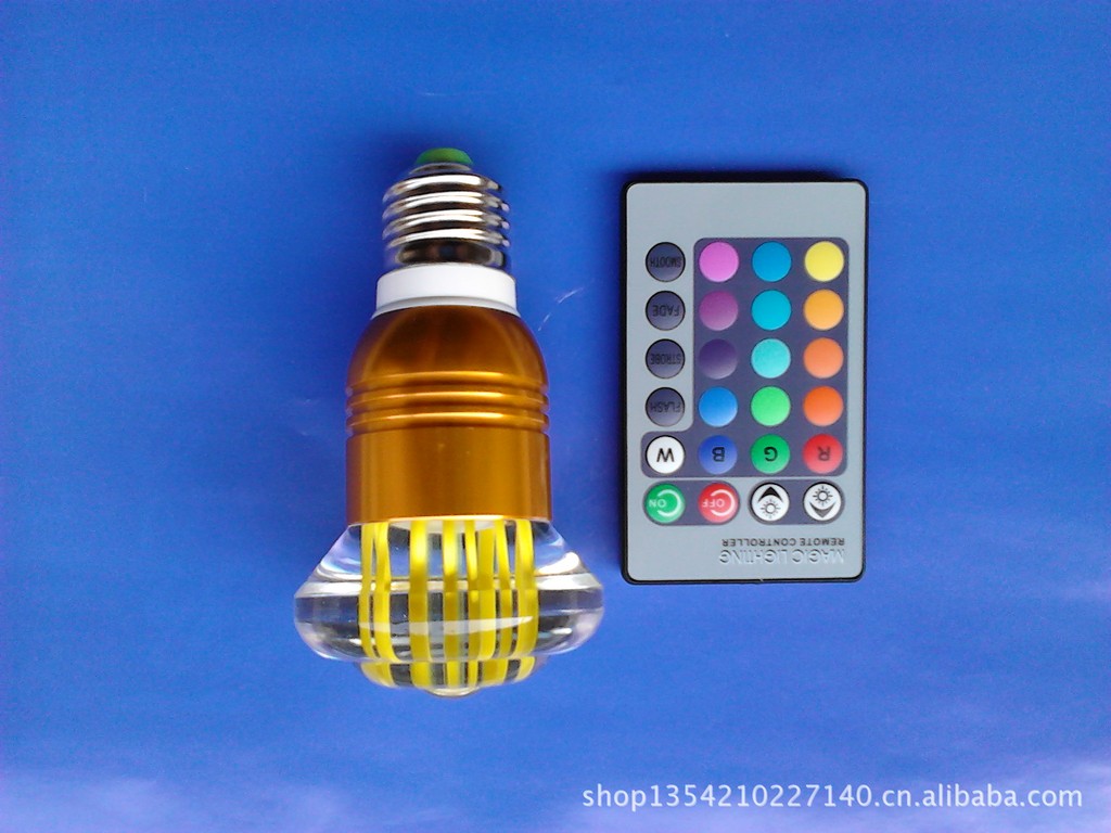 厂家批发RGB水晶灯 RGB七彩水晶汉堡灯 3W