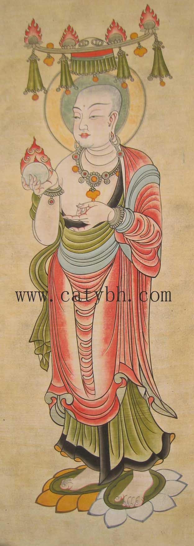 墙皮壁画 地藏菩萨 敦煌壁画