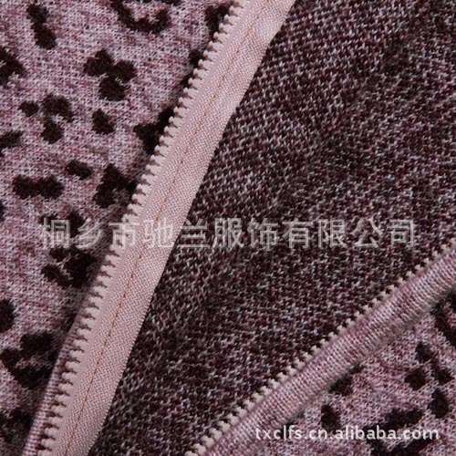 秋装新款豹纹长袖拉链女装中老年妈妈装女式羊毛衫羊绒衫厂家批发 