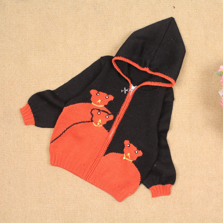 【手工<em>编织</em>幼儿<em>羊毛</em>拉链<em>开衫</em>/男女童毛衣帽衫