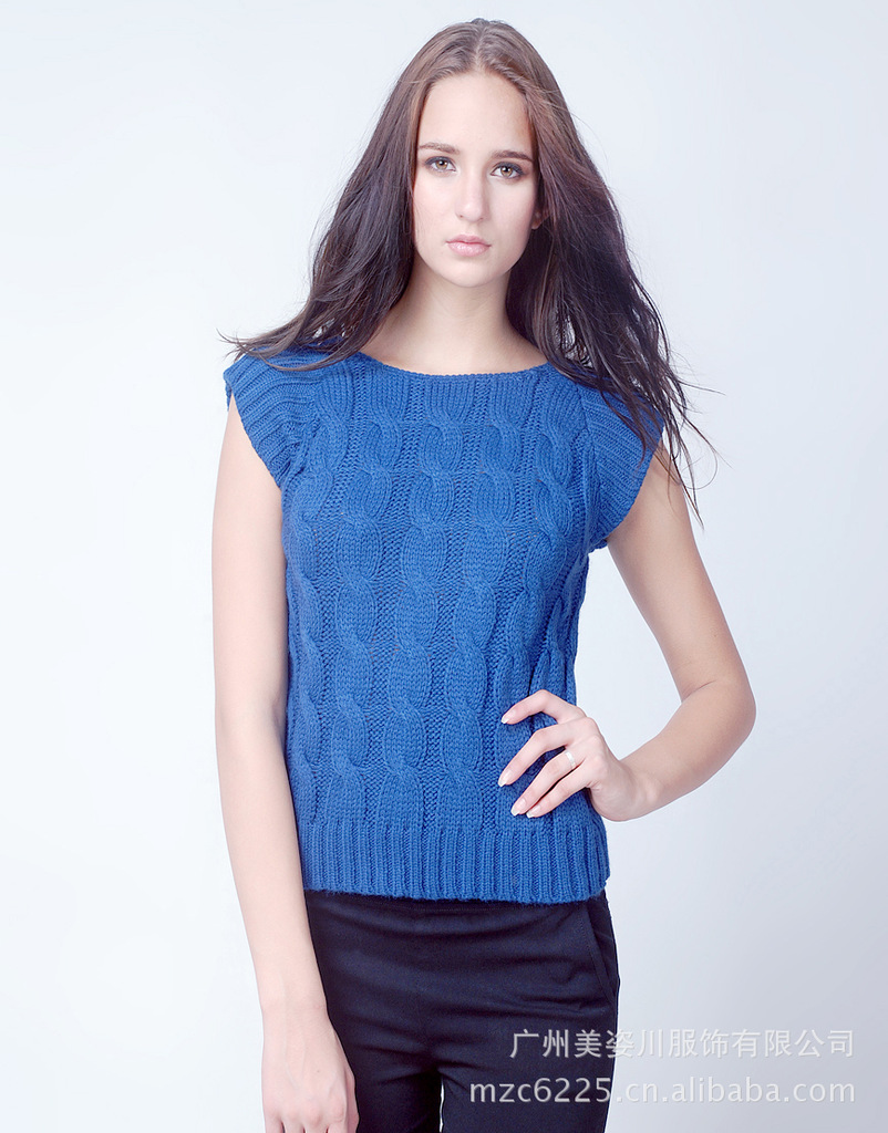 批发采购女式<em>毛衣</em>-2013欧美外贸原单 短袖麻花