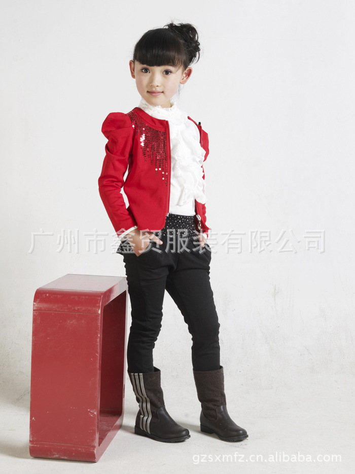 童装<em>批发</em> 韩版女童亮片泡泡袖小<em>西装外套</em> 女童