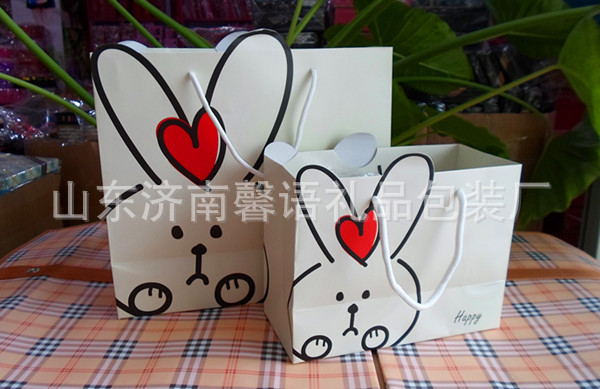 【批发礼品袋纸袋手提袋包装袋可爱兔子大号有
