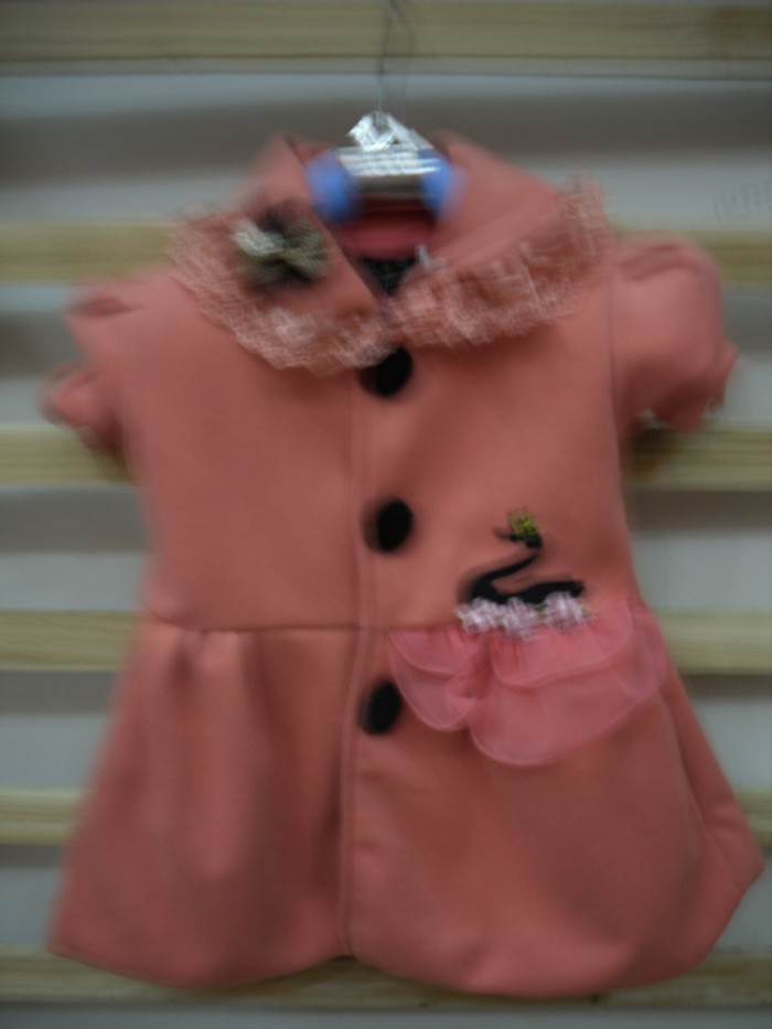 <em>女中</em>小童<em>秋装</em>外套 天鹅绣花领口花边纽扣女童