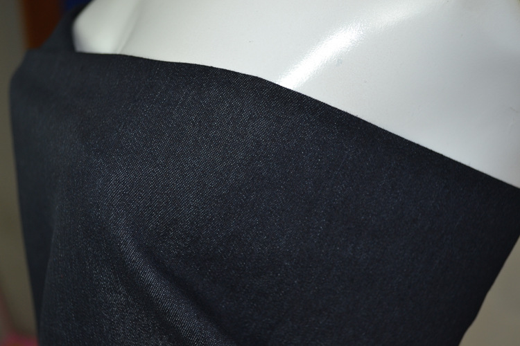 古棉纱16&times;150/40弹力涤棉牛仔布棉涤牛仔布7oz斜纹牛仔布蓝加黑