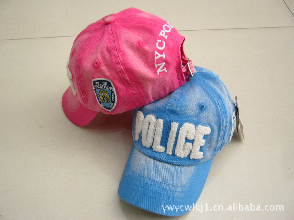 版毛巾绣小孩帽 police帽 棒球帽 鸭舌帽图片,高