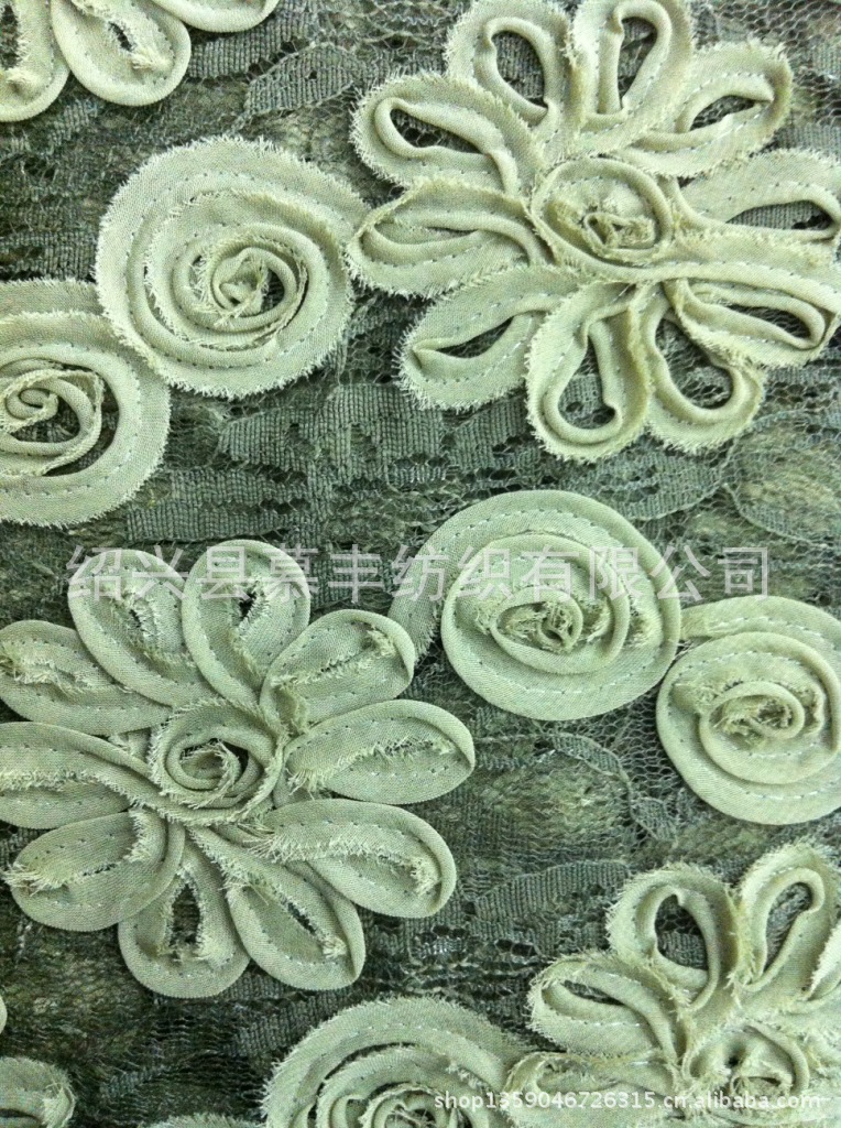 【库存蕾丝盘带绣 雪纺盘花绣】