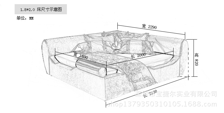 厂家直销 供应2013新款现代简约双人床1.8米 方形布床软床