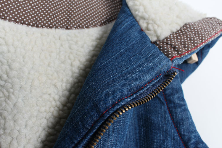 【2013秋冬新款加厚<em>牛仔棉马甲</em>常规款单排扣