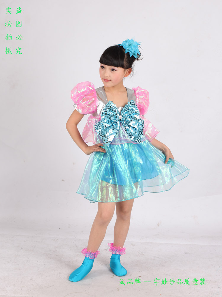 【儿童韩国泡泡袖民族表演服装合唱服服裙女童