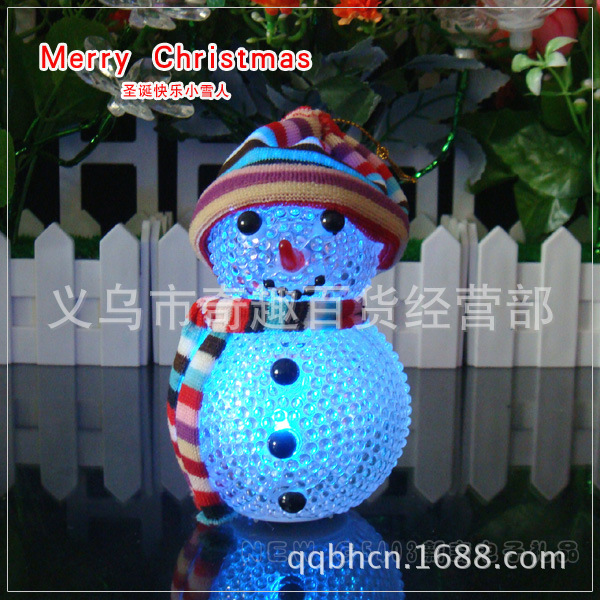 新奇特產品夢幻閃光變色小雪人/電子發光新年聖誕節禮