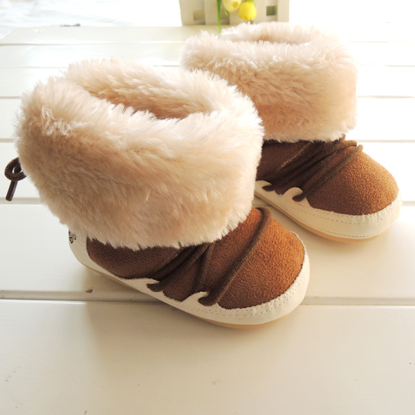 外贸原单贵族帅气绑带毛毛保暖雪地靴 婴童室外胶底靴棉鞋0583