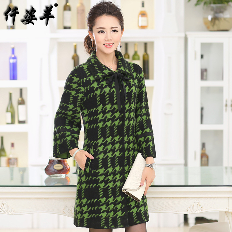 68033<em>貂绒</em>大衣新款<em>女貂绒外套</em>女中长款韩版喇