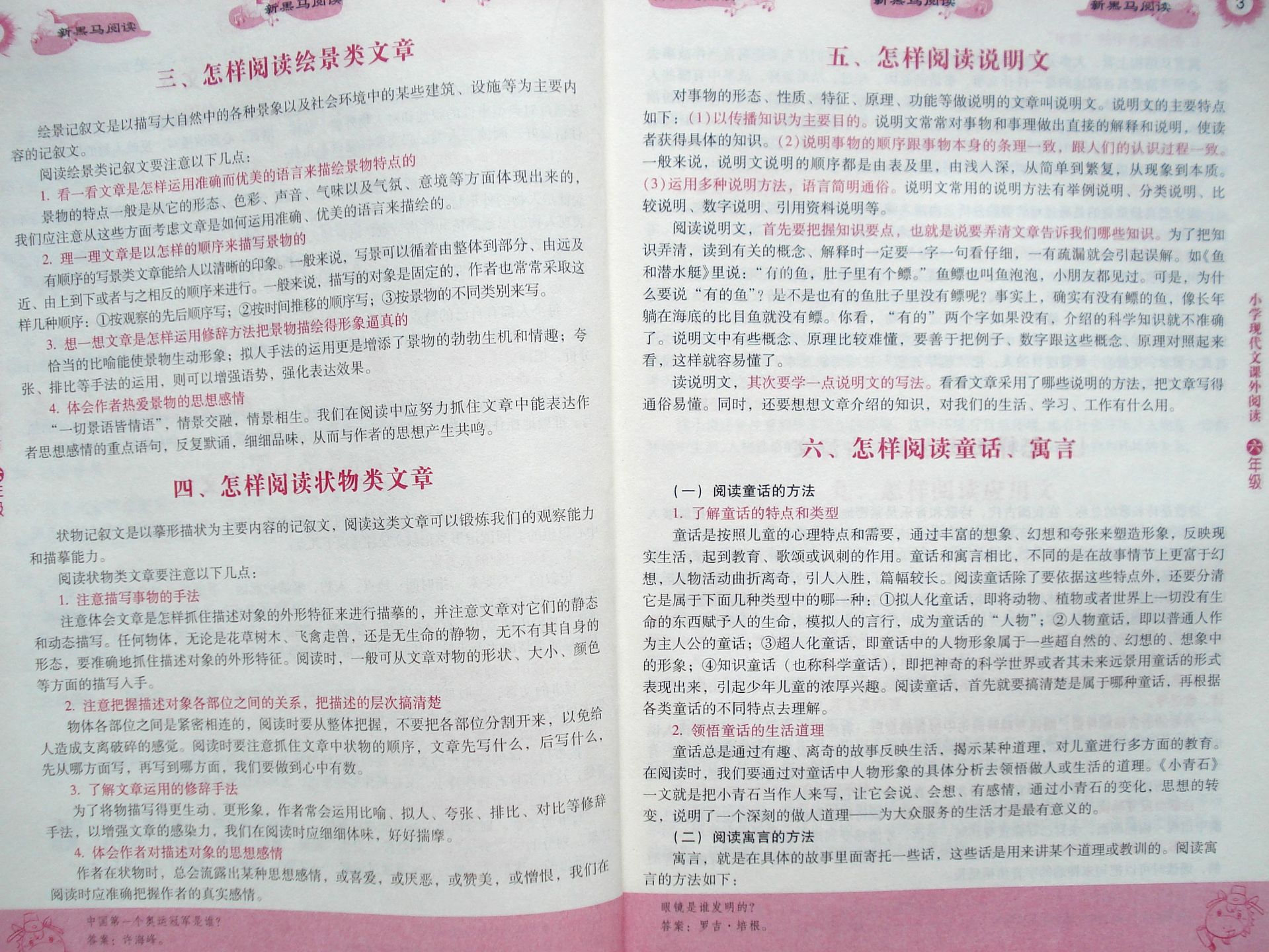 书籍-批发新黑马阅读六年级现代文课外阅读教