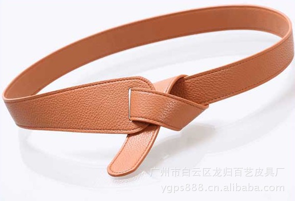 防过敏无扣设计打结柔软<em>真皮</em>牛皮<em>女士</em>时尚细腰
