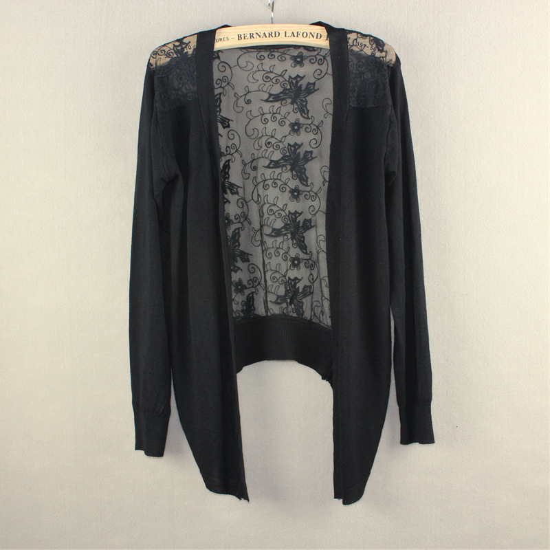 【春秋花边 针织衫 镂空蕾丝 针织<em>开衫</em> <em>薄披肩</em> 