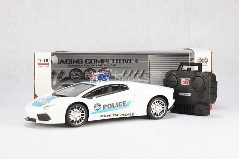 1:16四通兰博基尼遥控警车跑车 遥控玩具汽车