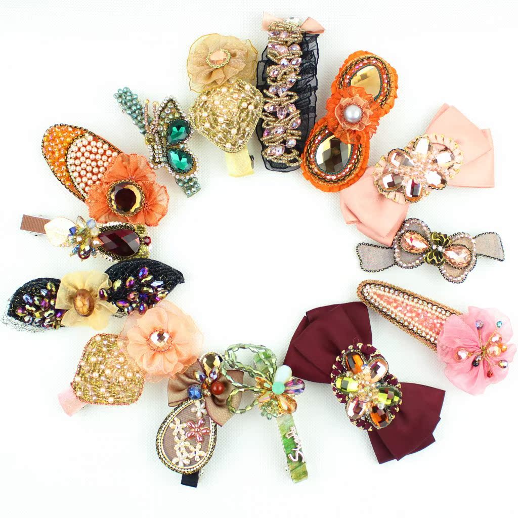 2014韩国高端饰品批发超美精致镶钻发夹头饰