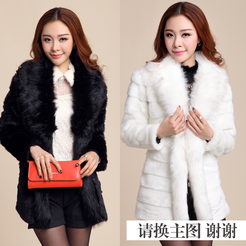 【实拍】081*韩版冬季<em>新款</em>女士<em>皮草外套中长</em>