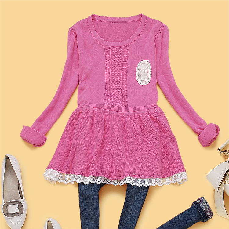 BE4-3冬装新款2013韩版女装蕾丝拼接裙衣圆