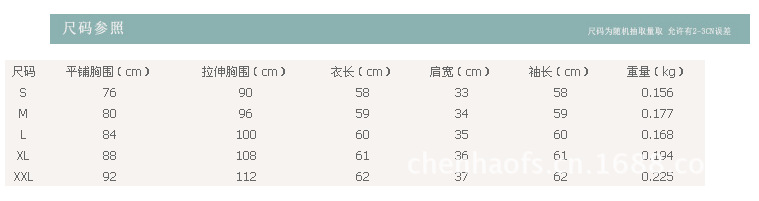 尺碼參照