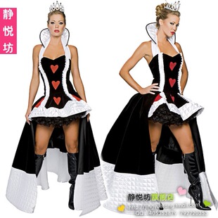 红心桃心女王皇后装制服万圣节<em>服装女巫服装</em>吸