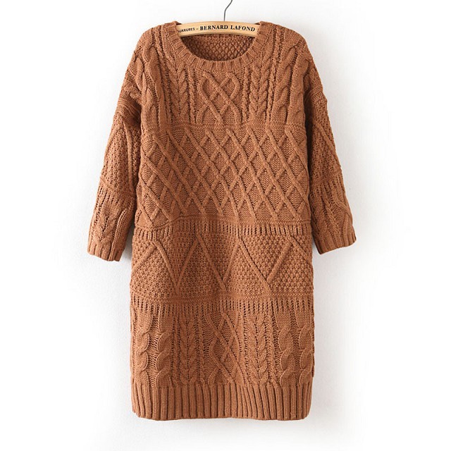 批发采购<em>女式毛衣</em>-批发复古风棒针麻花<em>编织</em>中