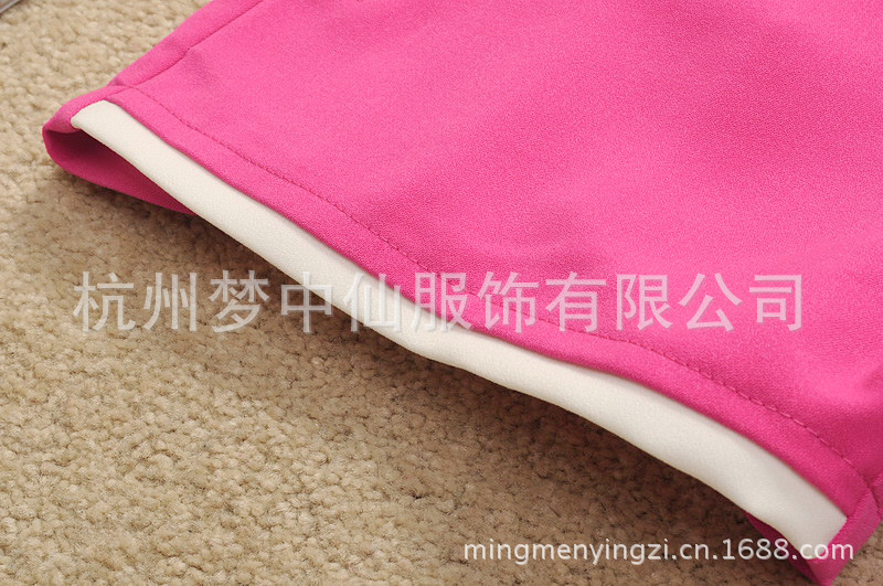 【<em>杭州批发</em> 精品女装新品 豹头拼接<em>西装</em>料<em>短裤</em>